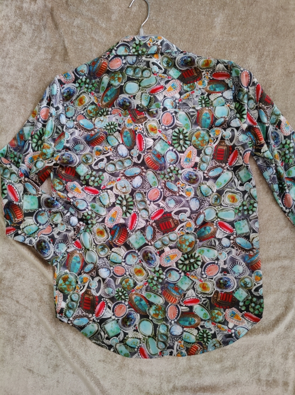 New 🆕 L'AGENCE Dani Mixed Ring Print Silk Blouse, Size XS - Picture 13 of 13